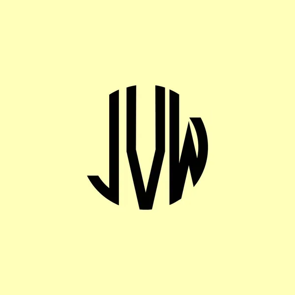 Kreativa Rundade Inledande Bokstäver Jvw Logotyp Det Kommer Att Vara — Stock vektor