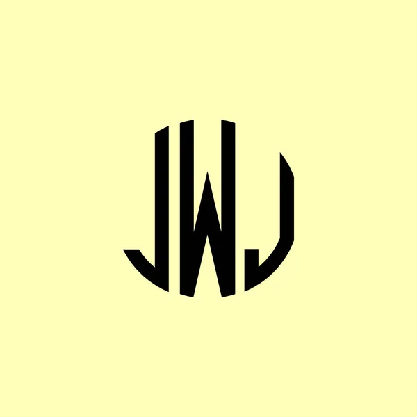 Yaratıcı Yuvarlak Harfler Jwj Logosu Başlangıç Için Hangi Şirket Veya — Stok Vektör
