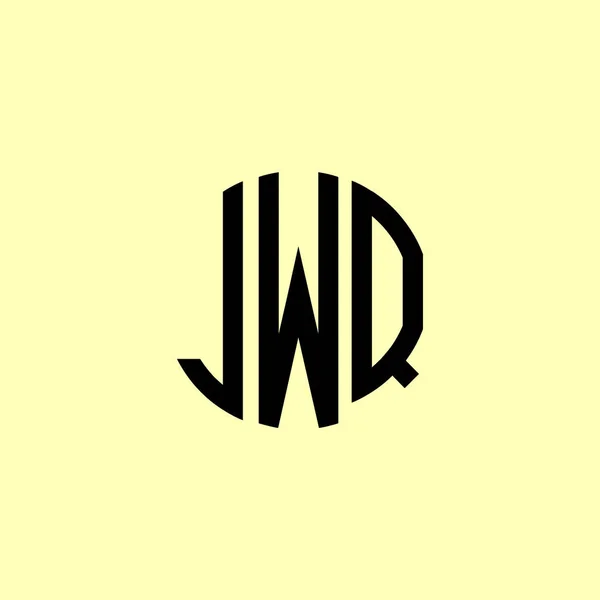 Cartas Iniciais Arredondadas Criativas Jwq Logo Será Apropriado Para Qual —  Vetores de Stock
