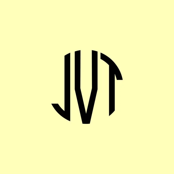 Cartas Iniciais Arredondadas Criativas Jvt Logo Será Apropriado Para Qual — Fotografia de Stock