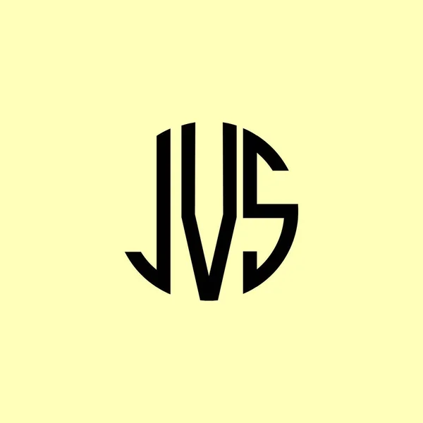 Cartas Iniciais Arredondadas Criativas Jvs Logo Será Apropriado Para Qual — Fotografia de Stock