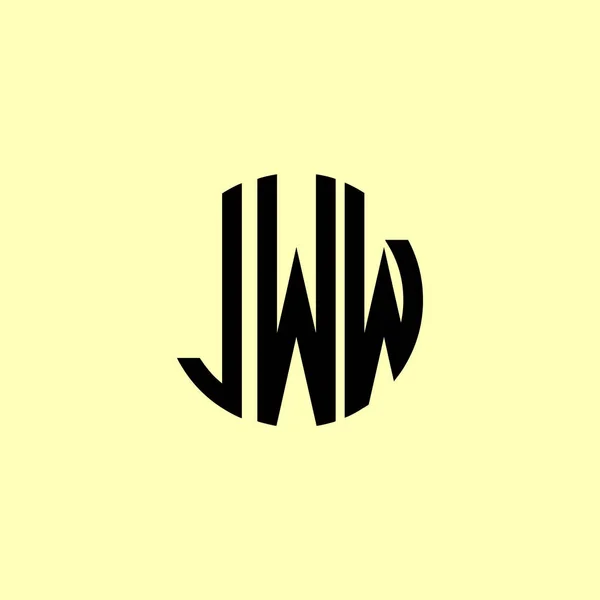 Творчі Округлені Початкові Літери Логотипу Jww Підійде Якої Компанії Або — стоковий вектор