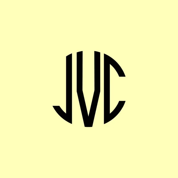 Cartas Iniciais Arredondadas Criativas Jvc Logo Será Apropriado Para Qual — Vetor de Stock