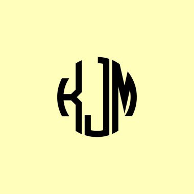 Yaratıcı Yuvarlak Harfler KJM Logosu. Bu başlangıç için hangi şirket veya markanın adı uygun olacaktır.