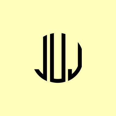 Yaratıcı Yuvarlak Harfler JUJ logosu. Bu başlangıç için hangi şirket veya markanın adı uygun olacaktır.