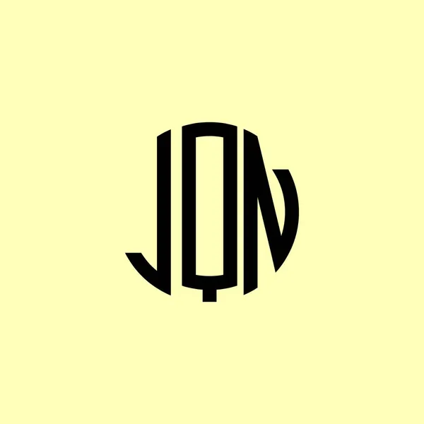 Creative Rounded Initial Letters Jqn Logo Acesta Potrivit Pentru Care — Vector de stoc