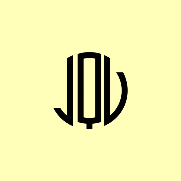 Творчі Округлені Початкові Літери Логотип Jqv Підійде Якої Компанії Або — стоковий вектор