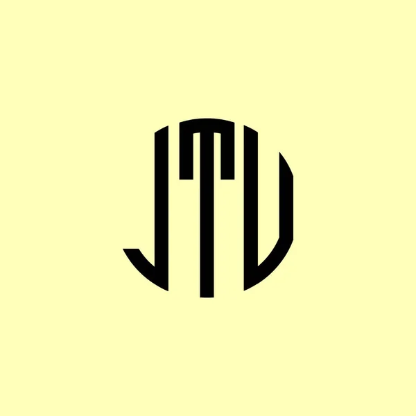 Творчі Округлені Початкові Літери Логотип Jtu Підійде Якої Компанії Або — стоковий вектор