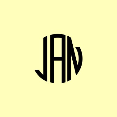 Yaratıcı Yuvarlak Harfler JAN logosu. Bu başlangıç için hangi şirket veya markanın adı uygun olacaktır.