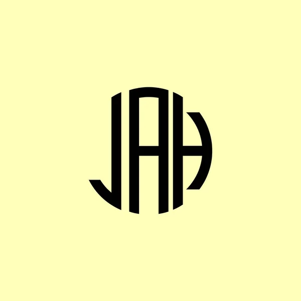 Yaratıcı Yuvarlak Harfler Jah Logosu Başlangıç Için Hangi Şirket Veya — Stok Vektör