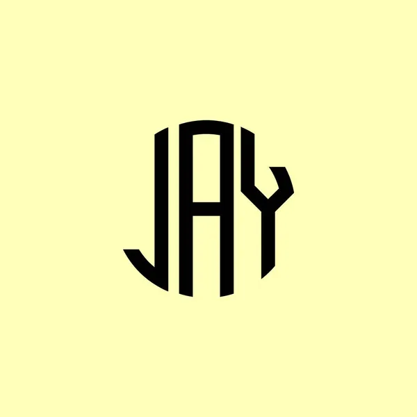 Lettres Initiales Arrondies Créatives Jay Logo Conviendra Pour Quelle Entreprise — Image vectorielle