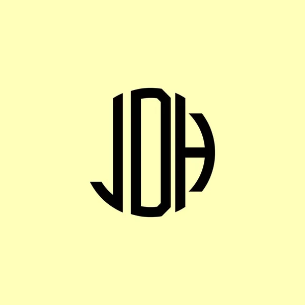 Kreativa Rundade Inledande Bokstäver Jdh Logotyp Det Kommer Att Vara — Stock vektor