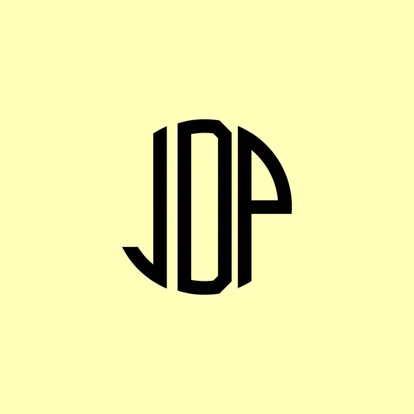 Cartas Iniciais Arredondadas Criativas Jdp Logo Será Apropriado Para Qual — Vetor de Stock