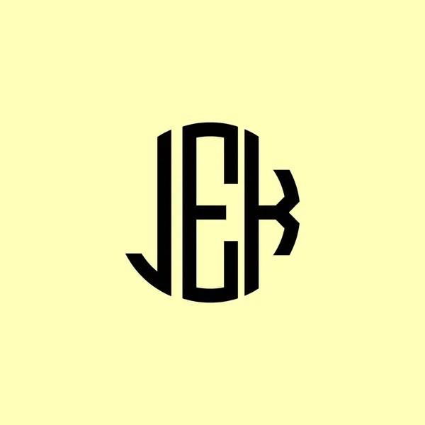 Cartas Iniciais Arredondadas Criativas Jek Logo Será Apropriado Para Qual — Vetor de Stock