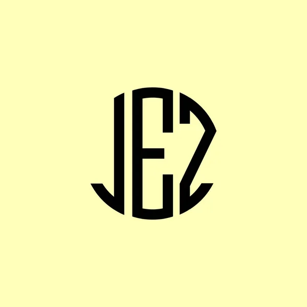 Creative Rounded Initial Letters Jezロゴ 会社やブランド名が最初のものを開始するのに適しています — ストックベクタ