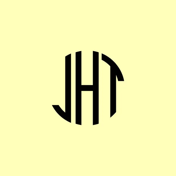 Lettere Iniziali Arrotondate Creative Jht Logo Sarà Adatto Quale Azienda — Vettoriale Stock