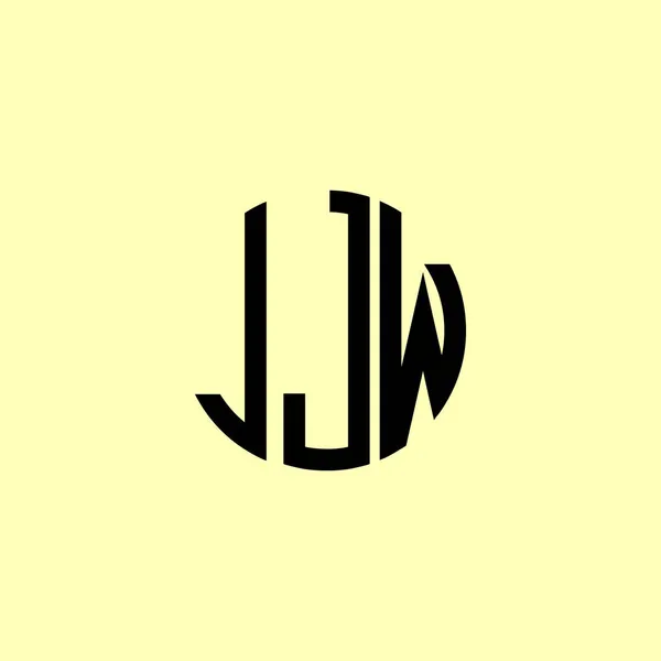 Yaratıcı Yuvarlak Harfler Jjw Logosu Başlangıç Için Hangi Şirket Veya — Stok Vektör