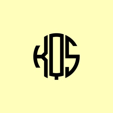 Yaratıcı Yuvarlak Harfler KQS Logosu. Bu başlangıç için hangi şirket veya markanın adı uygun olacaktır.