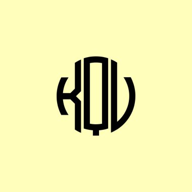 Yaratıcı Yuvarlak Harfler KQV Logosu. Bu başlangıç için hangi şirket veya markanın adı uygun olacaktır.