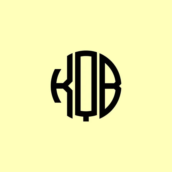 Yaratıcı Yuvarlak Harfler Kqb Logosu Başlangıç Için Hangi Şirket Veya — Stok Vektör