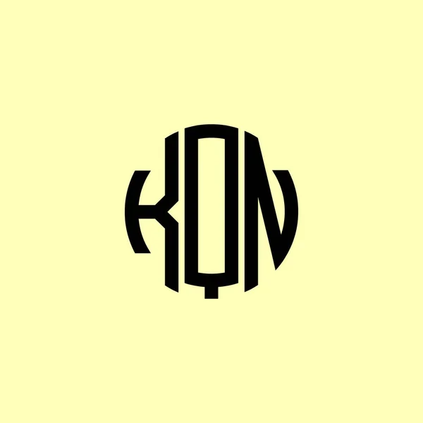 Creative Initial Letters Kqn Logo 会社やブランド名が最初のものを開始するのに適しています — ストックベクタ