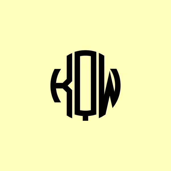 Letras Iniciales Redondeadas Creativas Kqw Logo Será Adecuado Para Qué — Vector de stock