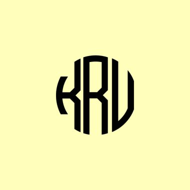 Yaratıcı Yuvarlak Harfler KRU logosu. Bu başlangıç için hangi şirket veya markanın adı uygun olacaktır.