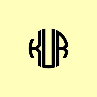 Yaratıcı Yuvarlak Harfler KUR Logosu. Bu başlangıç için hangi şirket veya markanın adı uygun olacaktır.