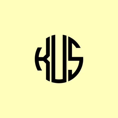 Yaratıcı Yuvarlak Harfler KUS Logosu. Bu başlangıç için hangi şirket veya markanın adı uygun olacaktır.