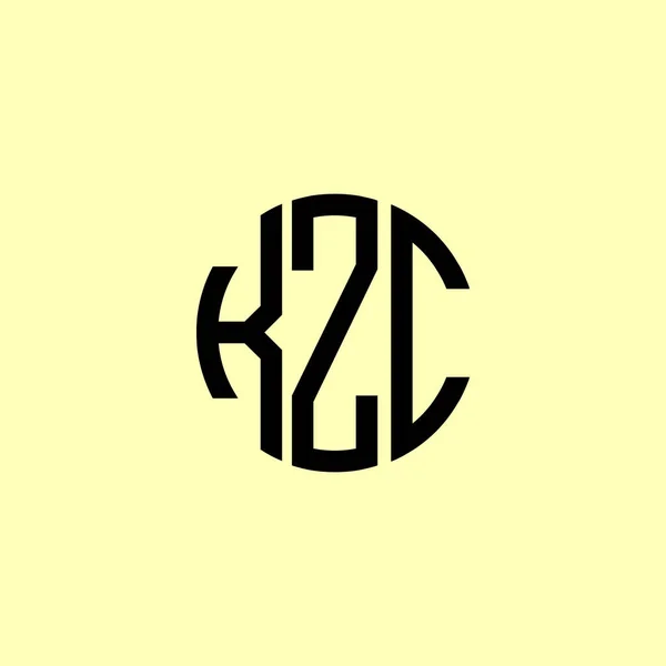Letras Iniciales Redondeadas Creativas Logotipo Kzc Será Adecuado Para Qué — Archivo Imágenes Vectoriales