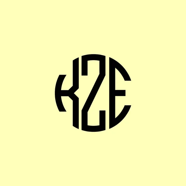 Creative Στρογγυλεμένα Αρχικά Γράμματα Kze Λογότυπο Είναι Κατάλληλο Για Ποια — Διανυσματικό Αρχείο