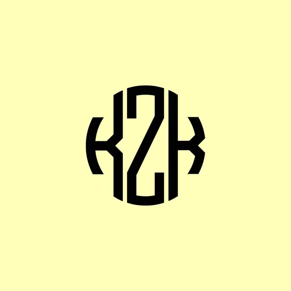 Creative Στρογγυλεμένα Αρχικά Γράμματα Kzk Λογότυπο Είναι Κατάλληλο Για Ποια — Διανυσματικό Αρχείο