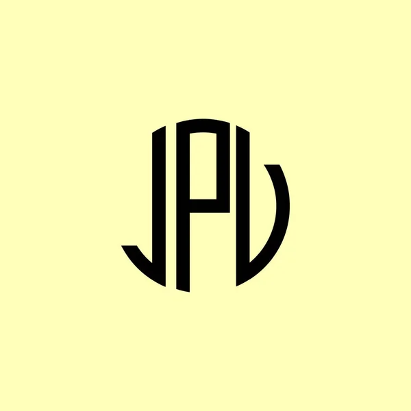 Letras Iniciales Redondeadas Creativas Logo Jpv Será Adecuado Para Qué — Vector de stock