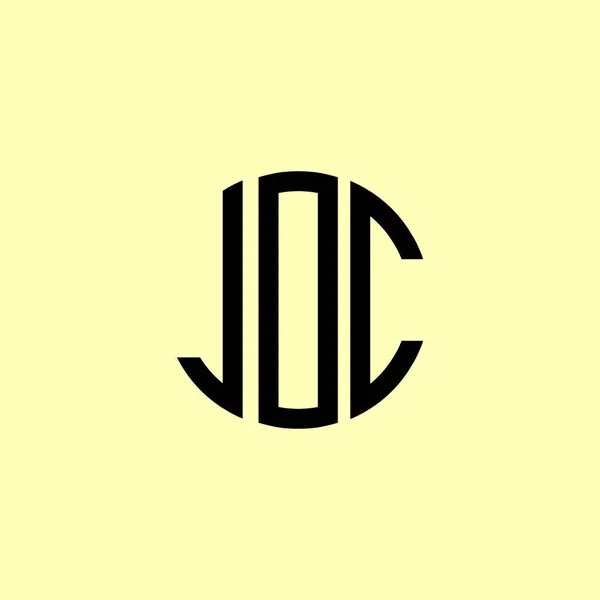 Letras Iniciales Redondeadas Creativas Joc Logo Será Adecuado Para Qué — Archivo Imágenes Vectoriales