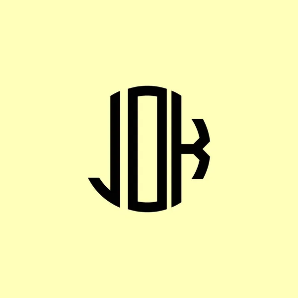 Творчі Округлені Початкові Літери Логотип Jok Підійде Якої Компанії Або — стоковий вектор