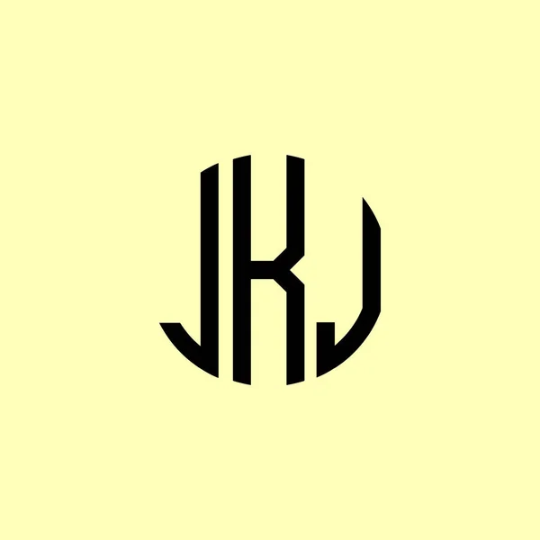 Cartas Iniciais Arredondadas Criativas Jkj Logo Será Apropriado Para Qual — Vetor de Stock