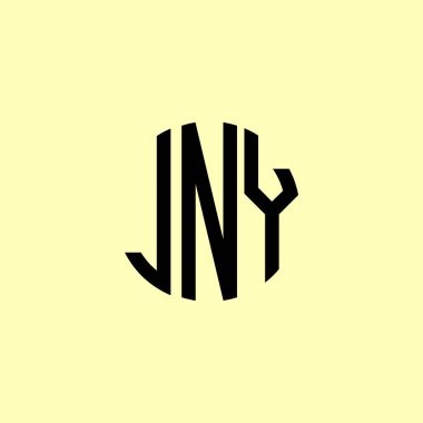 Yaratıcı Yuvarlak Harfler JNY Logosu. Bu başlangıç için hangi şirket veya markanın adı uygun olacaktır.