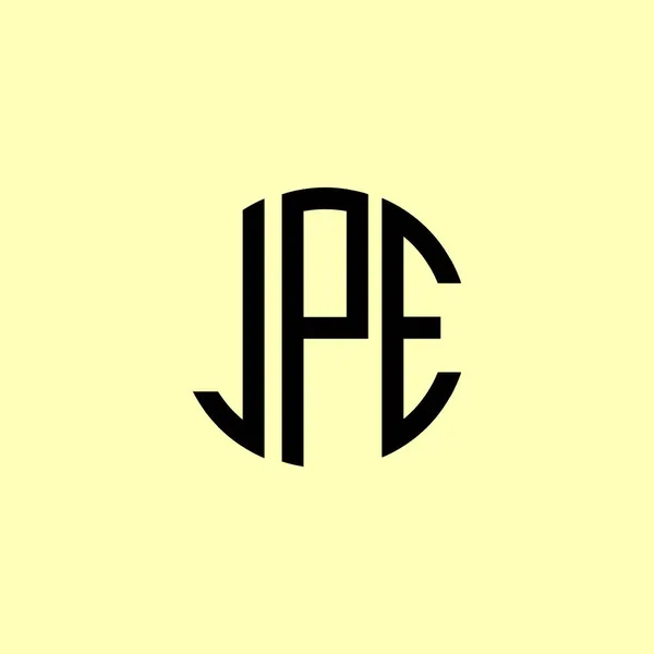 Yaratıcı Yuvarlak Harfler Jpe Logosu Başlangıç Için Hangi Şirket Veya — Stok Vektör