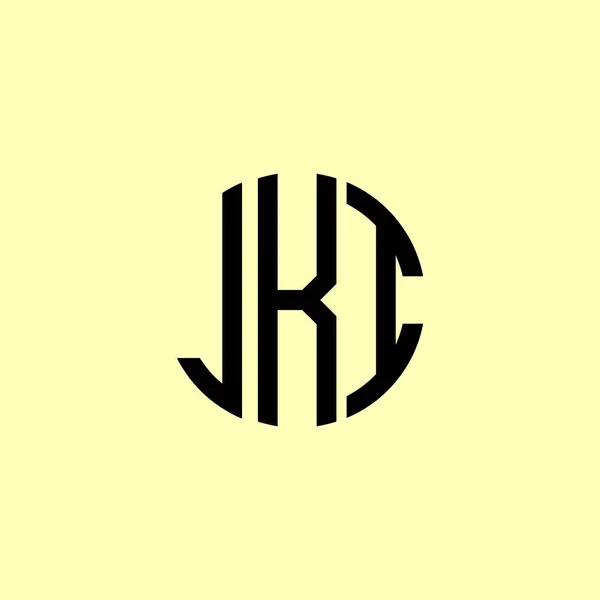 Cartas Iniciais Arredondadas Criativas Jki Logo Será Apropriado Para Qual — Vetor de Stock