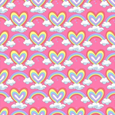 Gökkuşağı Kusursuz Desen Tasarımı. Vektör illüstrasyonu