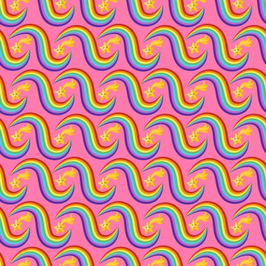 Gökkuşağı Kusursuz Desen Tasarımı. Vektör illüstrasyonu