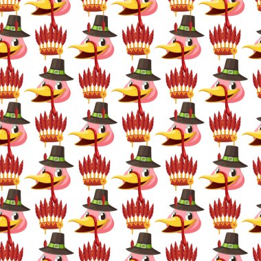 Şükran Günü Kusursuz Desen Tasarımı. Vektör illüstrasyonu