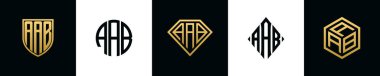 İlk harfler AAB logosu Bundle dizayn eder. Bu set Shield, Rounded, iki Diamond ve Hexgon stili içeriyordu.