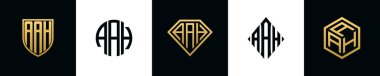 AAH logosu ilk harfleri Bundle dizayn eder. Bu set Shield, Rounded, iki Diamond ve Hexgon stili içeriyordu.