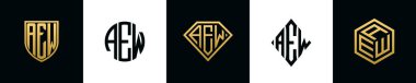 İlk harfler AEW logosu Bundle dizayn eder. Bu set Shield, Rounded, iki Diamond ve Hexgon stili içeriyordu.