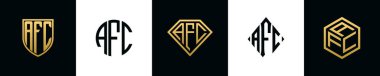 İlk harfler AFC logosu Bundle dizayn eder. Bu set Shield, Rounded, iki Diamond ve Hexgon stili içeriyordu.