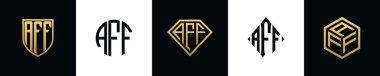 İlk harfler AFF logosu Bundle dizayn eder. Bu set Shield, Rounded, iki Diamond ve Hexgon stili içeriyordu.