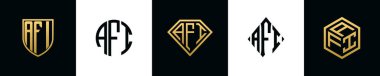 İlk harfler AFI logosu Bundle dizayn eder. Bu set Shield, Rounded, iki Diamond ve Hexgon stili içeriyordu.