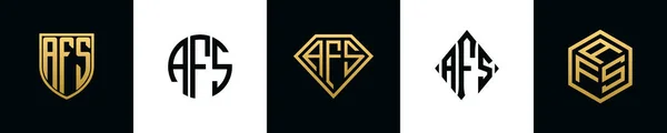 Αρχικά Γράμματα Λογότυπο Afs Σχεδιάζει Bundle Αυτό Σετ Περιλαμβάνει Shield — Διανυσματικό Αρχείο