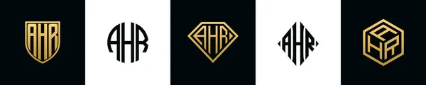 Αρχικά Γράμματα Λογότυπος Ahr Σχεδιάζει Bundle Αυτό Σετ Περιλαμβάνει Shield — Διανυσματικό Αρχείο
